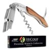Hicoup Wine Opener ?C Professional Corkscrews for Wine Bottles w/ Foil Cutter and Cap Remover ?C Manual Wine Key for Servers. Waiters. Bartenders and Home Use ?C Classic Rosewood