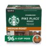 Starbucks K-Cup Coffee Pods??Medium Roast Coffee??Pike Place Roast for Keurig Brewers??100% Arabica??4 boxes (96 pods total)