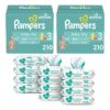 Pampers Baby Dry Disposable Baby Diapers Size 3. 2 Month Supply (2 x 210 Count) with Sensitive Water Based Baby Wipes. 12X Pop-Top Packs (864 Count)