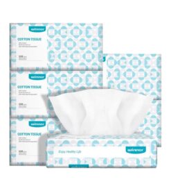 Winner Soft Dry Wipe. Made of Cotton Only. 600 Count Unscented Cotton Tissues for Sensitive Skin OEKO-Tex Safety Certified Chemical-free 10 Times Absorbent Baby Wipes