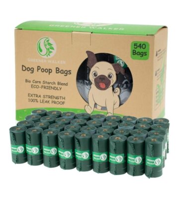 GREENER WALKER Poop Bags for Dog Waste-540 Bags.Extra Thick Strong 100% Leak Proof Dog waste Bags (Deep Green)