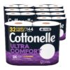 Cottonelle Ultra Comfort Toilet Paper with Cushiony CleaningRipples Texture. Strong Bath Tissue. 32 Family Mega Rolls (32 Family Mega Rolls = 144 Regular Rolls) (8 Packs of 4). 325 Sheets per Roll