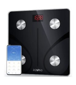 RENPHO Smart Scale for Body Weight. Digital Bathroom Scale BMI Weighing Bluetooth Body Fat Scale. Body Composition Monitor Health Analyzer with Smartphone App. 400 lbs ?C Black Elis 1