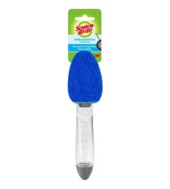 Scotch-Brite Non-Scratch Dishwand. Scrubber for Cleaning Kitchen. Bathroom. and Household. Non-Scratch Dish Scrubber Safe for Non-Stick Cookware. 1 Dishwand