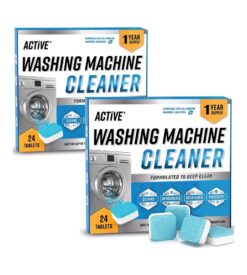 Washing Machine Cleaner Descaler 48 Pack ?C Value Size Deep Cleaning Tablets For HE Front Loader & Top Load Washer. Septic Safe Eco-Friendly Deodorizer. Clean Inside Drum And Laundry Tub Seal ?C 48 Count