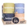 Betterway Bamboo Toilet Paper 3 PLY ?C Eco Friendly. Sustainable Toilet Tissue ?C 12 Double Rolls & 360 Sheets Per Roll ?C Septic Safe ?C Organic. Plastic Free. Compostable & Biodegradable ?C FSC Certified