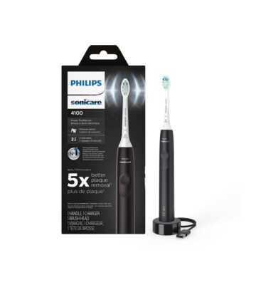 Philips Sonicare 4100 Power Toothbrush. Rechargeable Electric Toothbrush with Pressure Sensor. Black HX3681/24