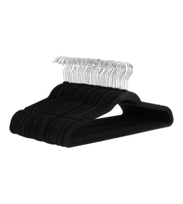 Amazon Basics Slim. Velvet. Non-Slip Suit Clothes Hangers. Black/Silver ?C Pack of 50