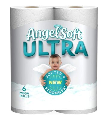 Angel Soft? Ultra Toilet Paper. 6 Mega Rolls. 2-Ply Bath Tissue