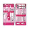 Nail Clippers Set 18 Pieces Stainless Steel Manicure Kit. Professional Grooming Kits. Nail Care Tools with Luxurious Travel Case