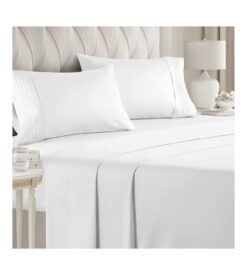 Queen Size Sheet Set ?C Breathable & Cooling ?C Hotel Luxury Bed Sheets ?C Extra Soft ?C Deep Pockets ?C Easy Fit ?C 4 Piece Set ?C Wrinkle Free ?C Comfy ?C White ?C 4 PC