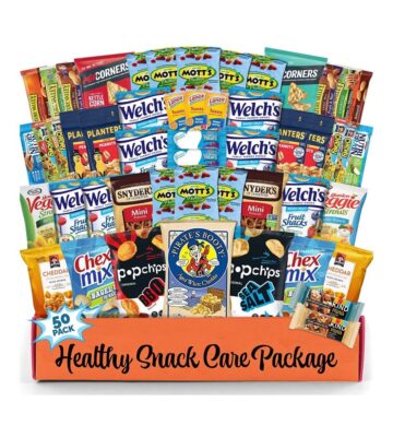 Healthy Snack Box Variety Pack Care Package (50 Count) Gift Basket.valentins day. College Student Crave Food Box. Nutritious Bars Chips. Birthday Sweet Treats for Adults Kids Teens Boys Girls