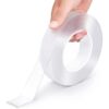 EZlifego Double Sided Tape Heavy Duty. Multipurpose Removable Clear & Tough Mounting Tape Sticky Adhesive. Reusable Strong Wall Tape Picture Hanging Strips Poster Carpet Tape (Extra Large 9.85FT)