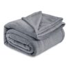 Bedsure Fleece Bed Blankets Queen Size Grey ?C Soft Lightweight Plush Fuzzy Cozy Luxury Blanket Microfiber. 90??90 inches