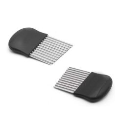 Potato Carrot Vegetable Crinkle Wavy Chopper Cutter Blade French Fry Slicer Easy Quick Kitchen Tool Knife Stainless Steel Blade 2 Packs/Set