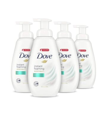 Dove Instant Foaming Body Wash for Softer and Smoother Skin Sensitive Skin Effectively Washes Away Bacteria While Nourishing Your Skin 13.5 oz Pack of 4