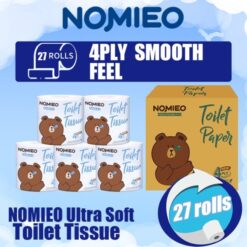 NOMIEO 4 Ply SOFT Toilet Paper Individually Wrap.27 rolls for only S$5.25