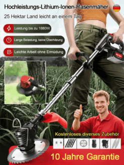 Tragbarer Gartenrasenmäher mit Lithiumbatterie